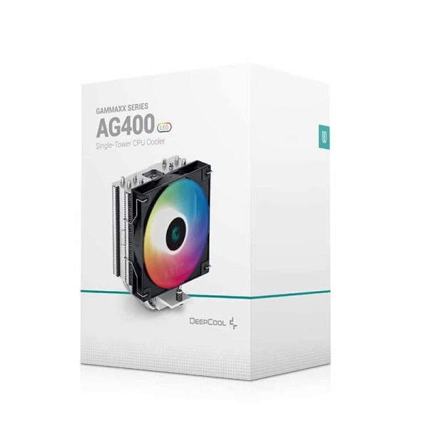 Deepcool AG400 LED 120mm CPU Air Cooler – Single Tower, ARGB, 220W TDP, Intel & AMD Support – Black - Image 2