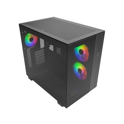 Montech KING 65 PRO Mid Tower ATX Case with 3 ARGB PWM Fans, 360mm Radiator Support, Tempered Glass – Black - Image 3