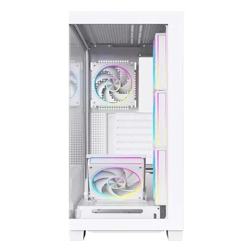 Acegeek Nebula White ATX Gaming Case – 5x RGB Fans, Tempered Glass, 360mm Radiator Support - Image 3