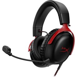 HyperX Cloud III Wired Gaming Headset with 53mm Drivers, DTS Spatial Audio, Memory Foam Comfort, and Noise-Reducing Mic – PC, PS5, Xbox Series X|S – Black/Red