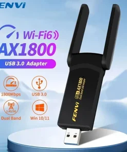 FENVI USB 3.0 WiFi 6 Dual-Band Wireless Adapter – 1800Mbps Speed, 2.4GHz & 5GHz Compatible