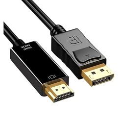 1.8 Meter DisplayPort to HDMI Cable – 4K Ultra HD Video Support, High-Speed 18Gbps