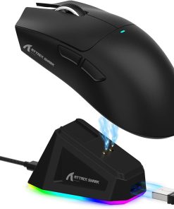 Attack Shark X11 Wireless Gaming Mouse with RGB Charging Dock – Black Edition