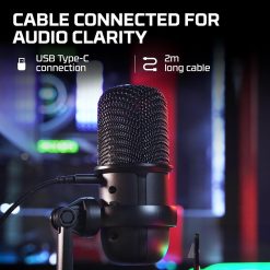 Alternative view of HyperX SoloCast USB Condenser Gaming Microphone with Tap-to-Mute, Cardioid Pickup for PC, PS4, PS5, and Mac – Ideal for Streaming, Podcasts, and Content Creation – Black