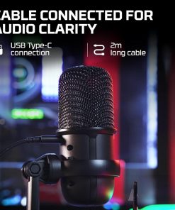 Alternative view of HyperX SoloCast USB Condenser Gaming Microphone with Tap-to-Mute, Cardioid Pickup for PC, PS4, PS5, and Mac – Ideal for Streaming, Podcasts, and Content Creation – Black