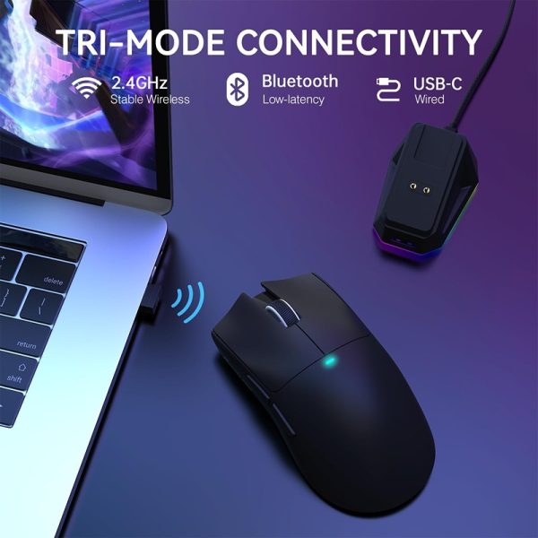 Attack Shark X11 Wireless Gaming Mouse with RGB Charging Dock – Black Edition - Image 3
