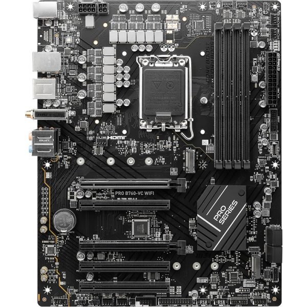 MSI PRO B760-VC WiFi ATX Motherboard – LGA 1700, DDR5, PCIe 4.0, M.2, 2.5Gb LAN, USB 3.2 Gen2, Wi-Fi 5 – Supports 12th & 13th Gen Intel - Image 2