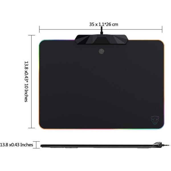 Motospeed RGB Gaming Mouse Pad 13.8x9.8 Inch – LED Lighting Effects, Wired Hard Surface Mouse Mat for PC & Laptop - Image 2