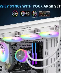 DarkFlash DG360 360mm White Liquid CPU Cooler with ARGB Fans