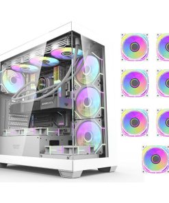DarkFlash DS900 ATX PC Case White with 7x Pre-Installed aRGB Fans, Tempered Glass, 360mm Radiator & 10 Fan Support | DC-DS900-W-AE2
