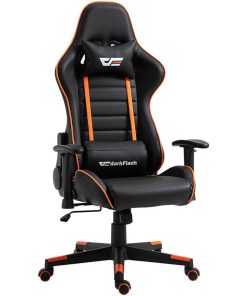 DarkFlash RC350 Gaming Chair Black/Orange Butterfly-Function Series, 24 Density Cotton Backrest & Seat Cushion, 160° Reclining, Iron Frame