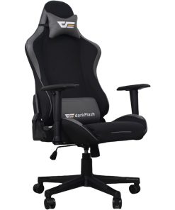 DarkFlash RC400 Gaming Chair Black, Adjustable Dual-Pillow, 350mm Wide Base, 2D Armrest, 90°-160° Reclining, Glass Lift & PU Nylon Wheels