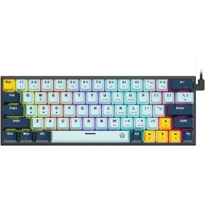 Fantech MK874V2 Atom 63 Wired Mechanical Keyboard 63 Keys Red Switch Sky Blue | MK874V2-SB