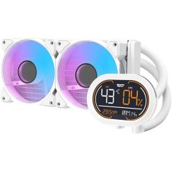 DarkFlash DH240D 240mm Liquid CPU Cooler – Aluminum Radiator, 2x 120mm Fans, Low Noise, Hydro Bearing (White)