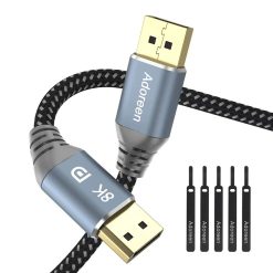 NIERBO DisplayPort Cable 8K DP 1.4 Braided 8K@60Hz 4K@144Hz High-Speed Video Audio Cable for Monitor, PC & Laptop