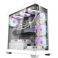 Alternative view of DarkFlash DS900 ATX PC Case White with 7x Pre-Installed aRGB Fans, Tempered Glass, 360mm Radiator & 10 Fan Support | DC-DS900-W-AE2