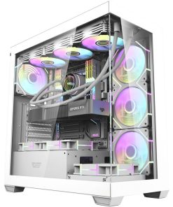 Alternative view of DarkFlash DS900 ATX PC Case White with 7x Pre-Installed aRGB Fans, Tempered Glass, 360mm Radiator & 10 Fan Support | DC-DS900-W-AE2