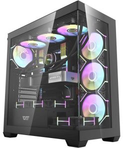 Alternative view of DarkFlash DS900-B ATX PC Case Black with 7x Pre-Installed aRGB Fans, Tempered Glass, 360mm Radiator & 10 Fan Support