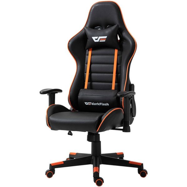 DarkFlash RC350 Gaming Chair Black/Orange Butterfly-Function Series, 24 Density Cotton Backrest & Seat Cushion, 160° Reclining, Iron Frame - Image 2