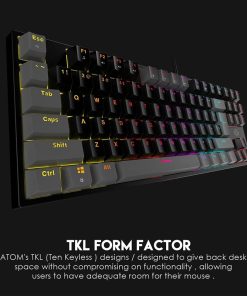 Alternative view of Fantech MK876 RGB Gaming Mechanical Keyboard Black – Blue Switch | MK876-B