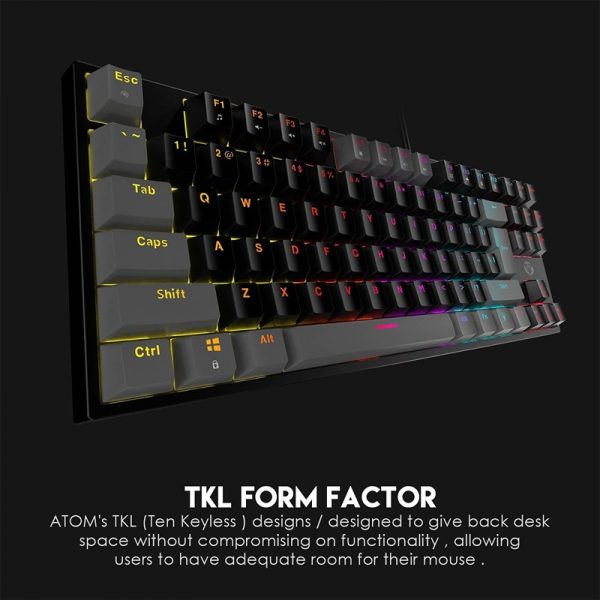 Fantech MK876 RGB Gaming Mechanical Keyboard Black – Blue Switch | MK876-B - Image 2