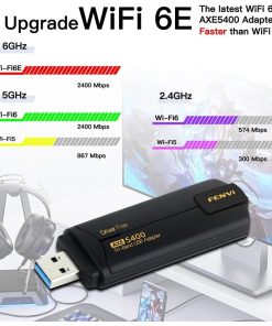 Alternative view of FENVi AXE5400 WiFi 6E USB Adapter Tri-Band 6GHz/5GHz/2.4GHz 5400Mbps Wireless Network Receiver Dongle for PC Laptop Windows 11/10