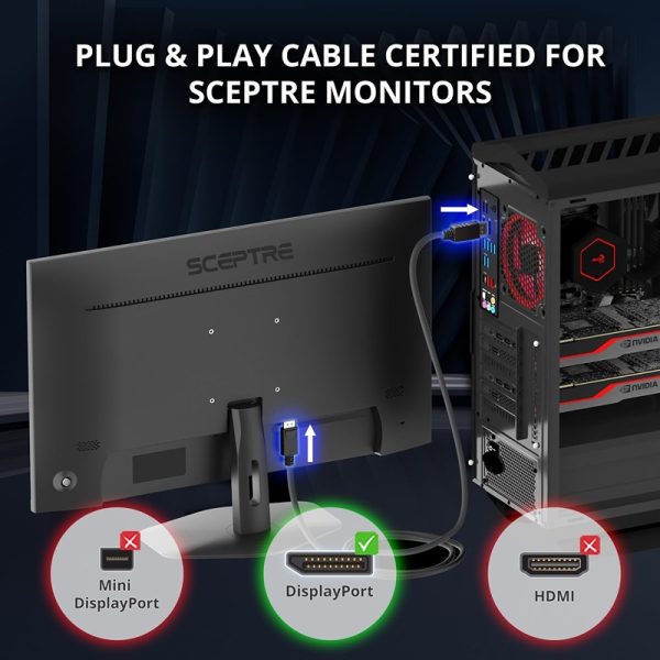 DisplayPort Cable 1.8M Video Audio Cable for Monitor, PC, Laptop, Projector & Multi Devices - Image 2