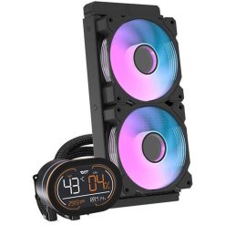 Alternative view of DarkFlash DH240D 240mm Liquid CPU Cooler – Aluminum Radiator, 2x 120mm Fans, Low Noise, Hydro Bearing (Black)