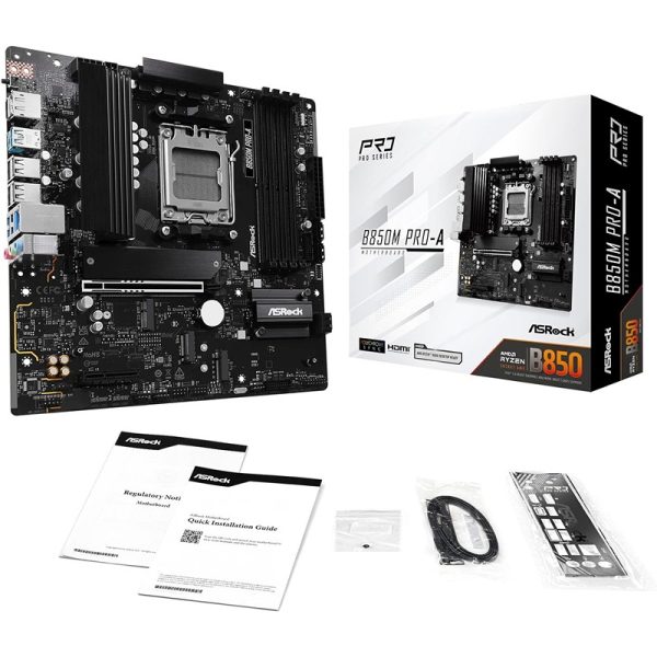 ASRock B850M Pro A Micro ATX Motherboard AMD AM5 Ryzen 9000/8000/7000, DDR5 8000+MHz, PCIe 5.0, WiFi 6E, 2.5G LAN - Image 2
