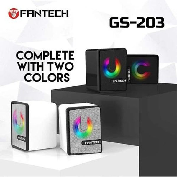 Fantech BEAT GS203-W Gaming Speaker with Jack & USB, RGB Lighting HIFI Subwoofer White - Image 3