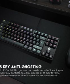 Alternative view of Fantech MK876 RGB Gaming Mechanical Keyboard Grey – Red Switch | MK876-R