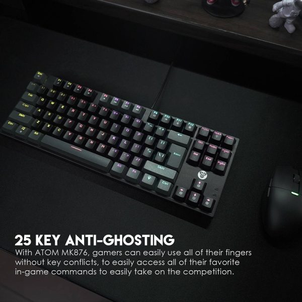Fantech MK876 RGB Gaming Mechanical Keyboard Black – Blue Switch | MK876-B - Image 3