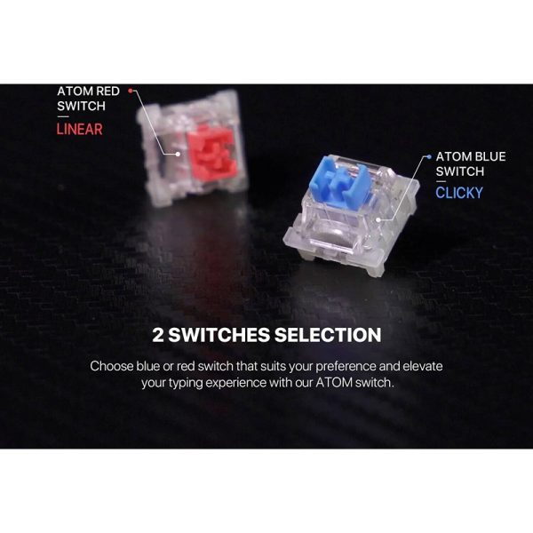 Fantech MK874V2 Atom 63 Wired Mechanical Keyboard 63 Keys Red Switch Sky Blue | MK874V2-SB - Image 3