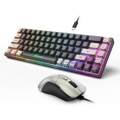 GEODMAER 65% RGB Gaming Keyboard and Mouse Combo Ultra-Compact Wired Keyboard with Anti-Ghosting Keys and 7200 DPI Mouse for PC and Laptop Gamers