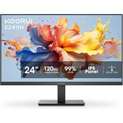 KOORUI E2411H 24-Inch Full HD IPS Monitor 120Hz 99% sRGB Adaptive Sync Eye Protection Ultra-Thin Design