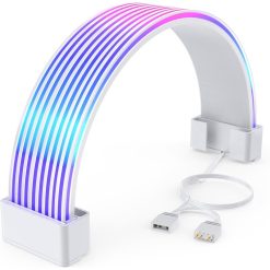 RGB 2x8 GPU Extension Cable 12VHPWR 8-Pin Dual Connector with 5V 3-Pin Sync ARGB Strips Customizable PC Build Lighting 10-Inch