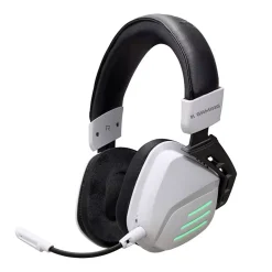 KGaming K20 Wireless Gaming Headset – Tri‑Mode Connectivity, 7.1 Surround Sound, 1000 mAh Battery (Black & White)