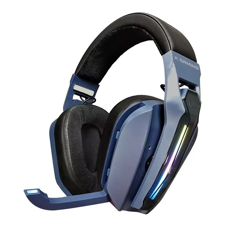 KGaming K30 Wireless Gaming Headset – Tri‑Mode Connectivity, 7.1 Surround Sound, 1000 mAh Battery (Black & Blue)