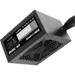 Alternative view of ESGAMING 700W Non-Modular ATX Power Supply 6+2 Pin PCIe Connectors Auto-Thermal Controlled 120mm Fan PFC Protection Dual 115/230V Input Switch Black