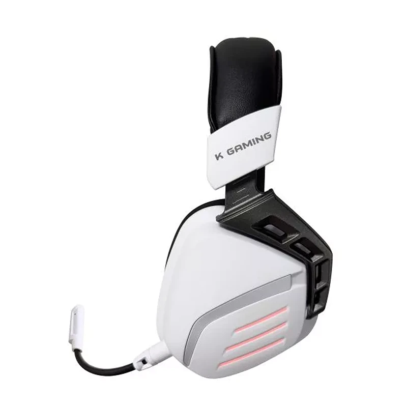KGaming K20 Wireless Gaming Headset – Tri‑Mode Connectivity, 7.1 Surround Sound, 1000 mAh Battery (Black & White) - Image 2