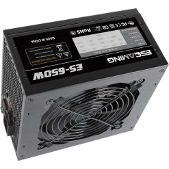 Alternative view of ESGAMING 650W Non-Modular ATX Power Supply 6+2 Pin PCIe Connectors Auto-Thermal Controlled 120mm Fan PFC Protection Dual 115/230V Input Switch