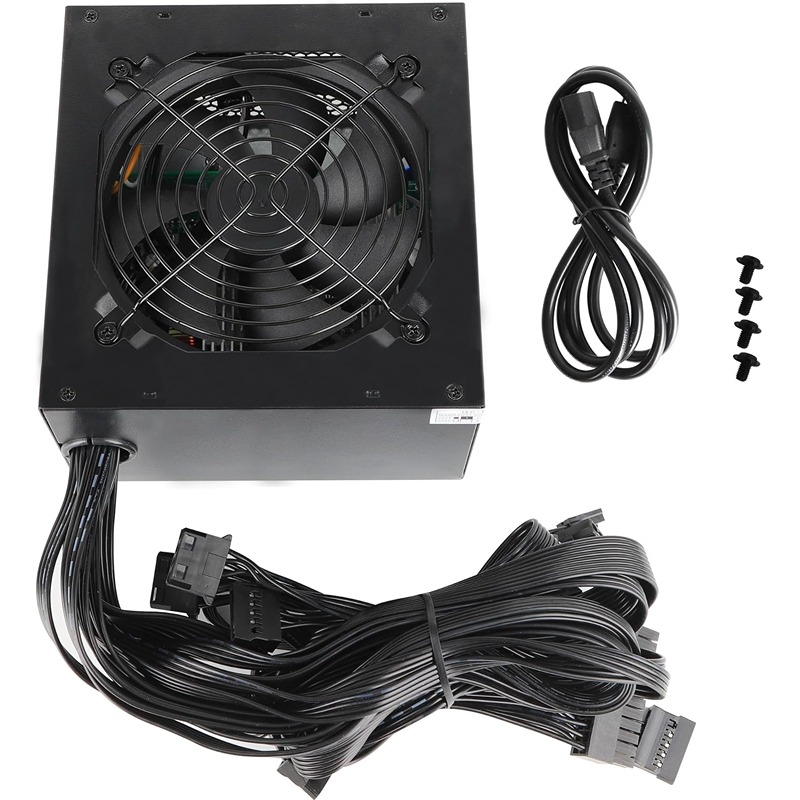 ESGAMING 700W Non-Modular ATX Power Supply 6+2 Pin PCIe Connectors Auto-Thermal Controlled 120mm Fan PFC Protection Dual 115/230V Input Switch Black - Image 3