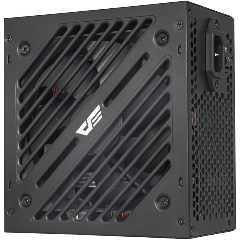 darkFlash EMT650 650W 80 Plus Bronze Non-Modular ATX Power Supply, Japanese 105°C Capacitors, Ultra Quiet Fan — Black