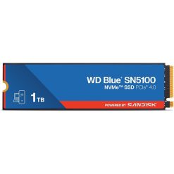 محرك أقراص SSD WD Blue SN5100 بسعة 1 تيرابايت بتنسيق NVMe M.2 2280 وواجهة PCIe Gen 4.0 – تخزين فائق السرعة يصل إلى 7,100MB/s (WDS100T5B0E)