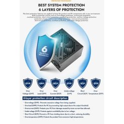 Alternative view of DarkFlash EMT750 750W 80+ Bronze Non-Modular Power Supply, Japanese 105°C Capacitors, FDB Fan, Triple PCIe Connectors — Black