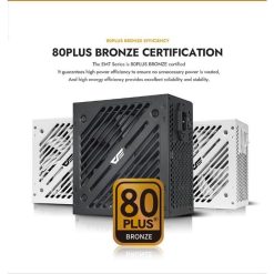 Alternative view of DarkFlash EMT850 850W 80+ Bronze Non-Modular Power Supply, Japanese 105°C Capacitors, FDB Fan, Triple PCIe Connectors — Black