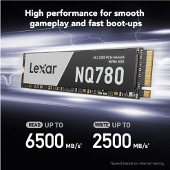 Alternative view of Lexar NQ780 1TB M.2 NVMe PCIe Gen4×4 SSD, Up to 6500MB/s Read, 2500MB/s Write, 600TBW Endurance