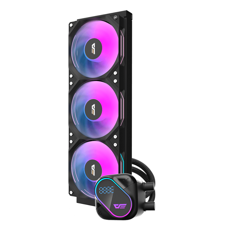 darkFlash DO360 360mm AIO Liquid CPU Cooler, Segment LCD, ARGB, Intel & AMD Compatible — Black - Image 2