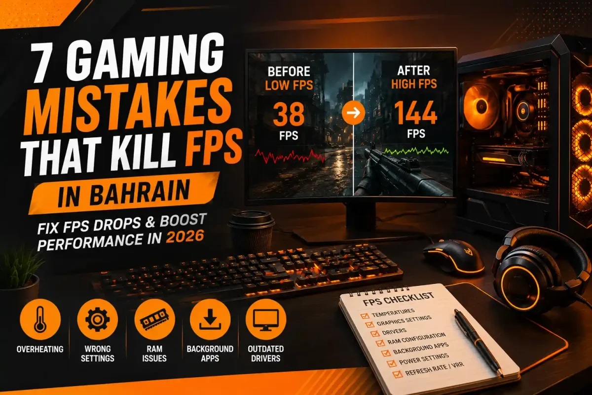 7 gaming mistakes that cause FPS drops on gaming PCs in Bahrain