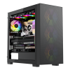 Xander Velox Max Mid-Tower Gaming PC Case – Tempered Glass, High-Airflow Design, Pre-Installed ARGB Fans, Spacious Interior for ATX/Micro-ATX/ITX Builds